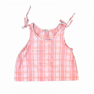 MADEWELL pink plaid cropped tank top size S